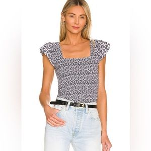 NEW NATION LTD Alicia smocked ruffled tank/top 🔥